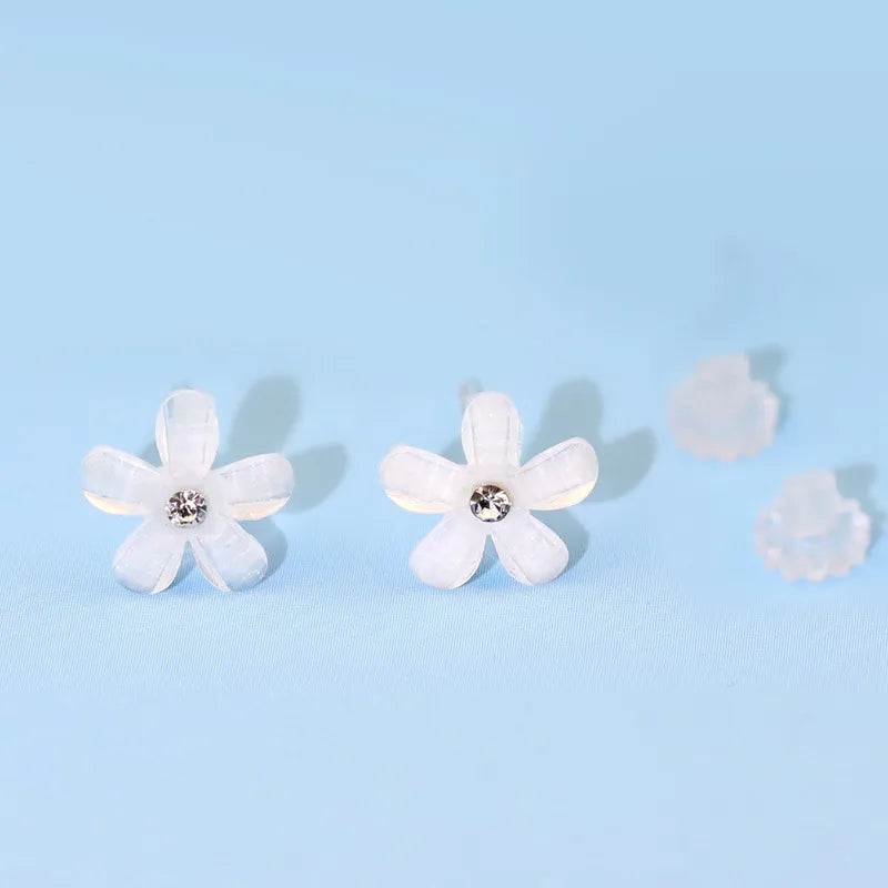 1 Pair Sweet Flower Resin Ear Studs