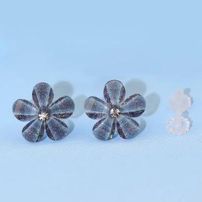 1 Pair Sweet Flower Resin Ear Studs