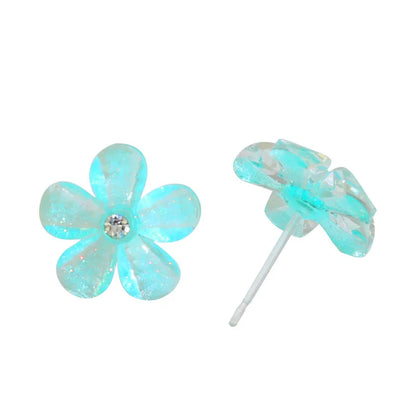 1 Pair Sweet Flower Resin Ear Studs