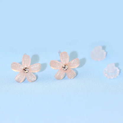 1 Pair Sweet Flower Resin Ear Studs