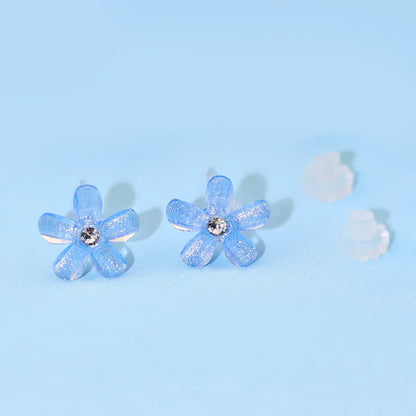 1 Pair Sweet Flower Resin Ear Studs