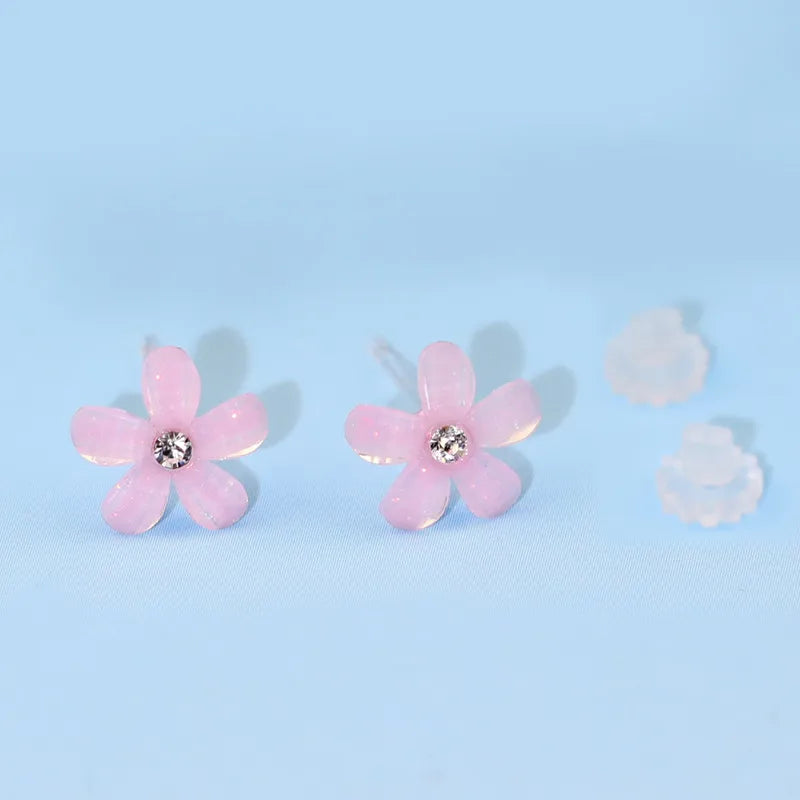 1 Pair Sweet Flower Resin Ear Studs