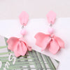 1 Pair Sweet Flower Spray Paint Arylic Drop Earrings