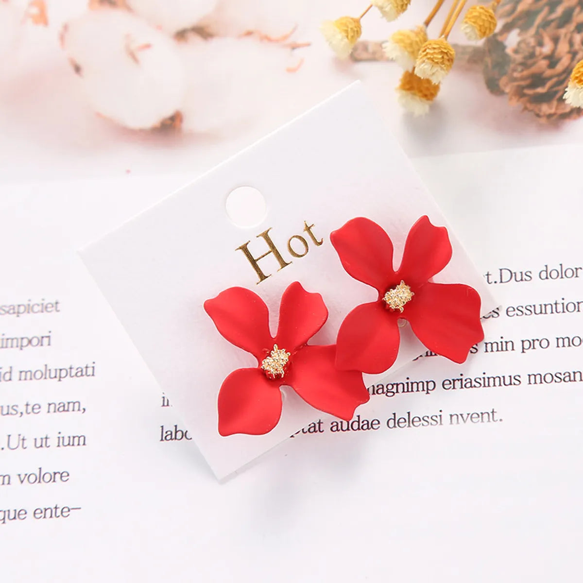 1 Pair Sweet Flower Stoving Varnish Alloy Ear Studs