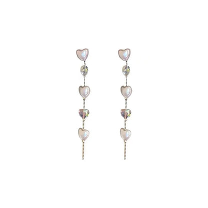 1 Pair Sweet Flower Tassel Plating Alloy Drop Earrings