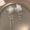 1 Pair Sweet Flower Tassel Plating Alloy Drop Earrings