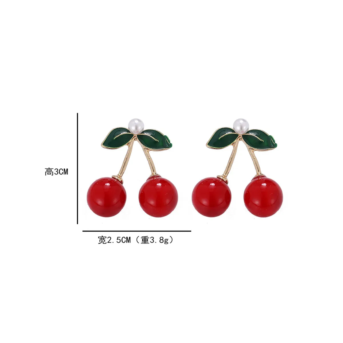 1 Pair Sweet Fruit Plating Alloy Ear Studs