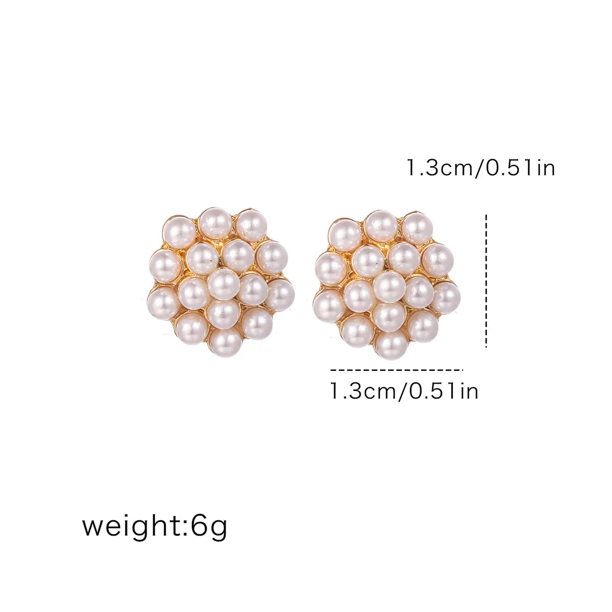 1 Pair Sweet Geometric Inlay Alloy Artificial Pearls Ear Studs