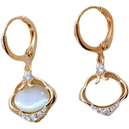 1 Pair Sweet Geometric Alloy Plating Opal Women's Drop Earrings