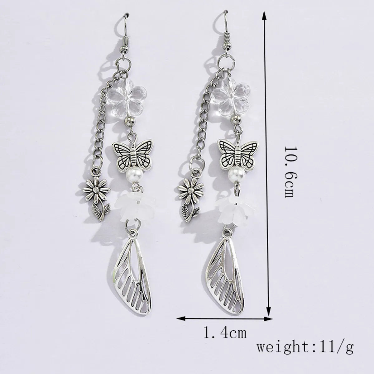 1 Pair Sweet Geometric Butterfly Plating Alloy Drop Earrings