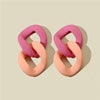 1 Pair Sweet Geometric Color Block Stoving Varnish Arylic Drop Earrings