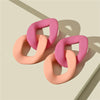 1 Pair Sweet Geometric Color Block Stoving Varnish Arylic Drop Earrings