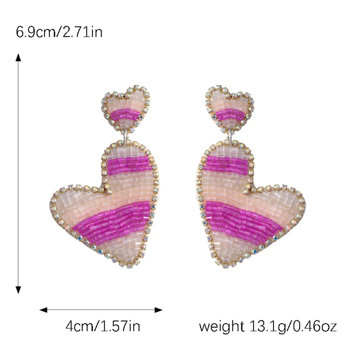 1 Pair Sweet Geometric Heart Shape Plastic Drop Earrings