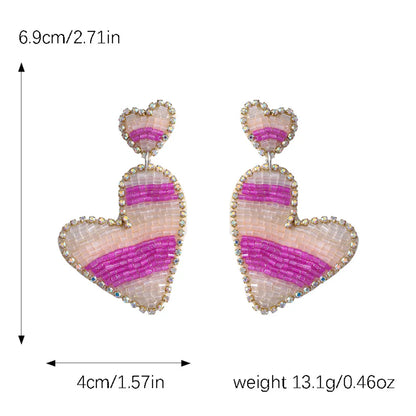 1 Pair Sweet Geometric Heart Shape Plastic Drop Earrings