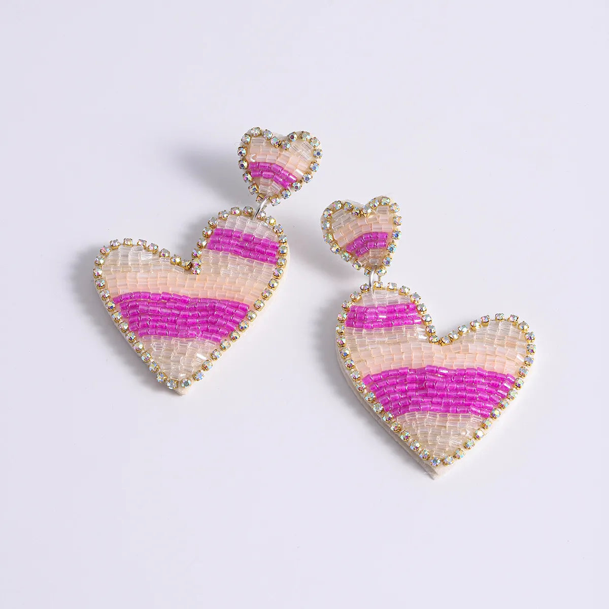 1 Pair Sweet Geometric Heart Shape Plastic Drop Earrings