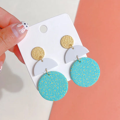 1 Pair Sweet Geometric Soft Clay Drop Earrings