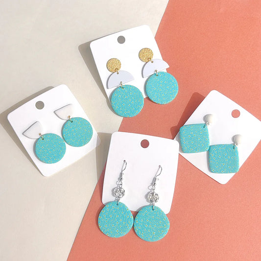 1 Pair Sweet Geometric Soft Clay Drop Earrings