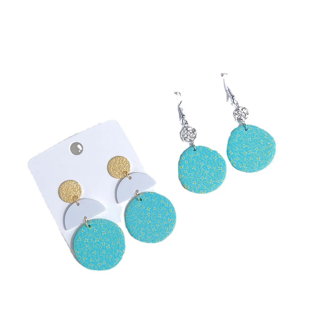 1 Pair Sweet Geometric Soft Clay Drop Earrings