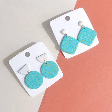 1 Pair Sweet Geometric Soft Clay Drop Earrings