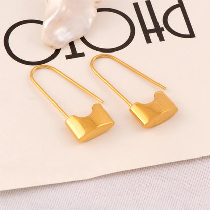 1 Pair Sweet Geometric Titanium Steel Plating 18k Gold Plated Earrings