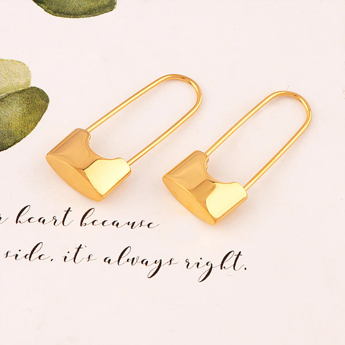 1 Pair Sweet Geometric Titanium Steel Plating 18k Gold Plated Earrings