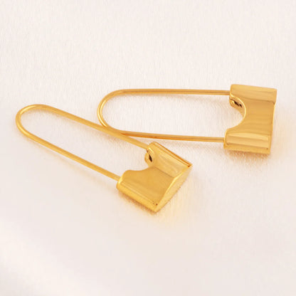 1 Pair Sweet Geometric Titanium Steel Plating 18k Gold Plated Earrings