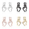 1 Pair Sweet Gesture Heart Shape Plating 201 Stainless Steel 18K Gold Plated Ear Studs