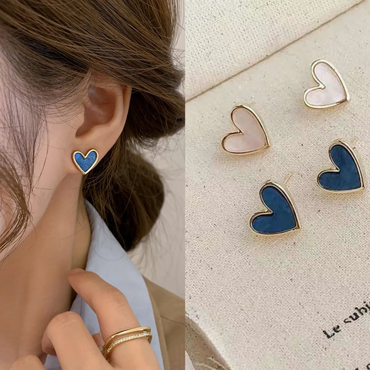 1 Pair Sweet Heart Shape Alloy Plating Women's Ear Clips Ear Studs