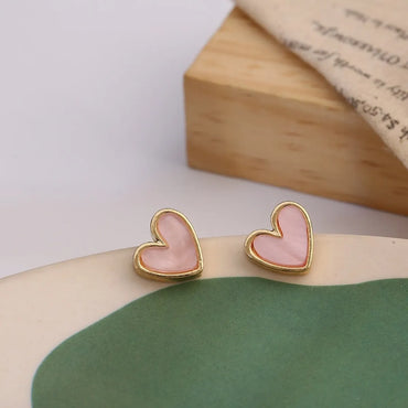 1 Pair Sweet Heart Shape Alloy Plating Women's Ear Clips Ear Studs