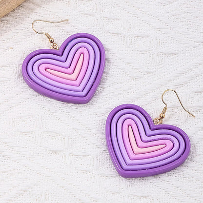 1 Pair Sweet Heart Shape Arylic Drop Earrings