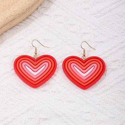 1 Pair Sweet Heart Shape Arylic Drop Earrings