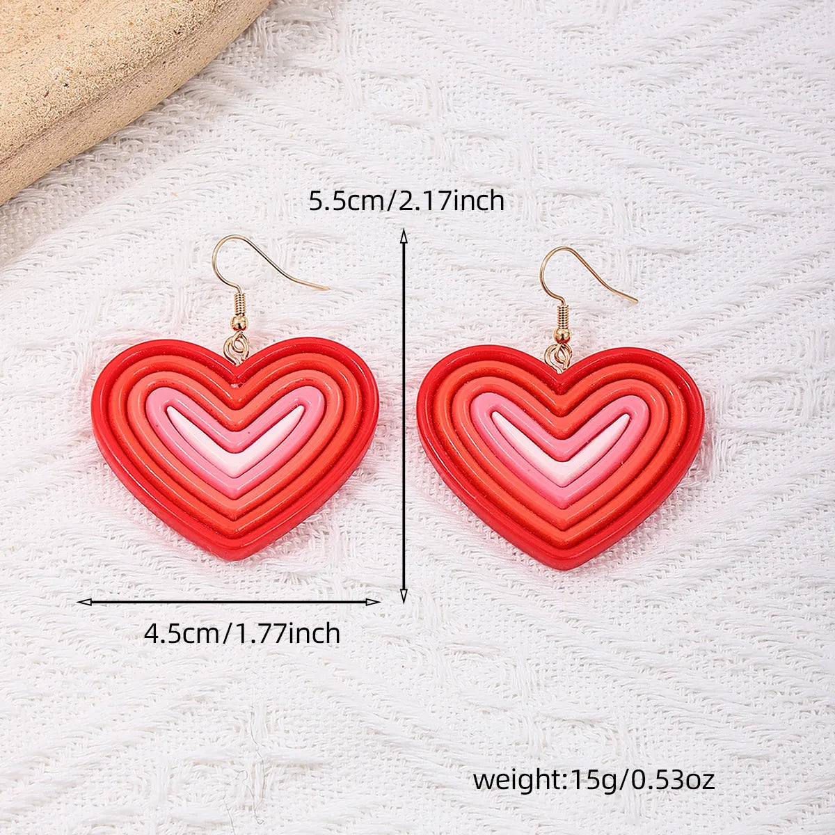 1 Pair Sweet Heart Shape Arylic Drop Earrings