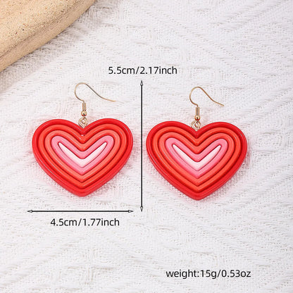 1 Pair Sweet Heart Shape Arylic Drop Earrings