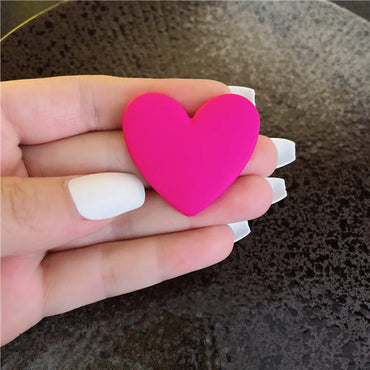 1 Pair Sweet Heart Shape Arylic Spray Paint Women's Ear Studs