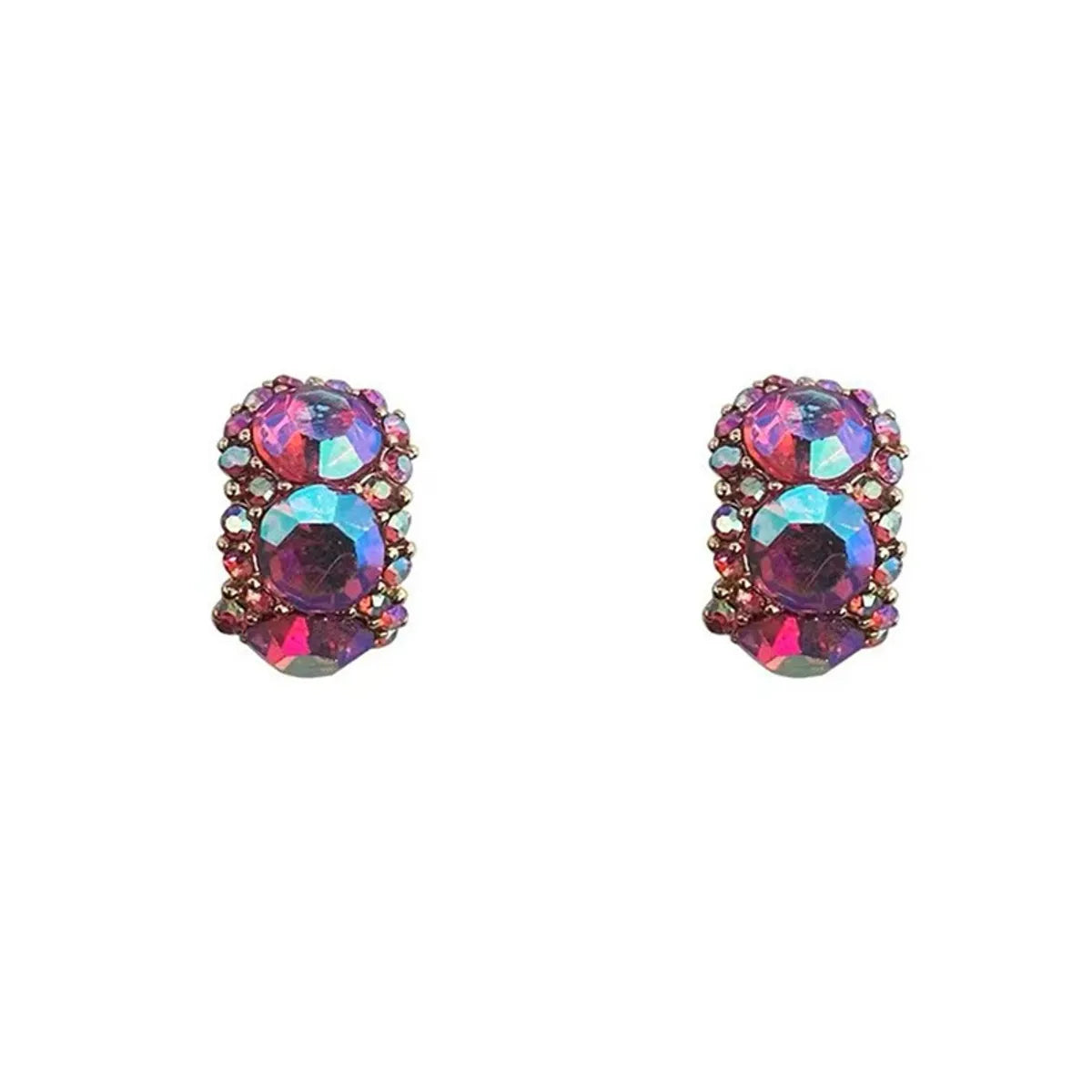 1 Pair Sweet Heart Shape Butterfly Bow Knot Inlay Alloy Rhinestones Zircon Earrings