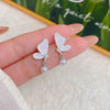 1 Pair Sweet Heart Shape Butterfly Zinc Alloy Ear Studs