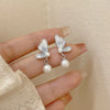 1 Pair Sweet Heart Shape Butterfly Zinc Alloy Ear Studs