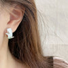 1 Pair Sweet Heart Shape Flower Fish Tail Artificial Crystal Alloy Earrings