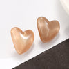 1 Pair Sweet Heart Shape Plastic Resin Ear Studs