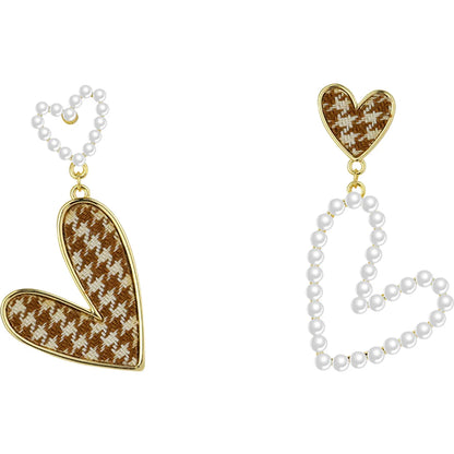 1 Pair Sweet Heart Shape Plating Alloy Gold Plated Drop Earrings