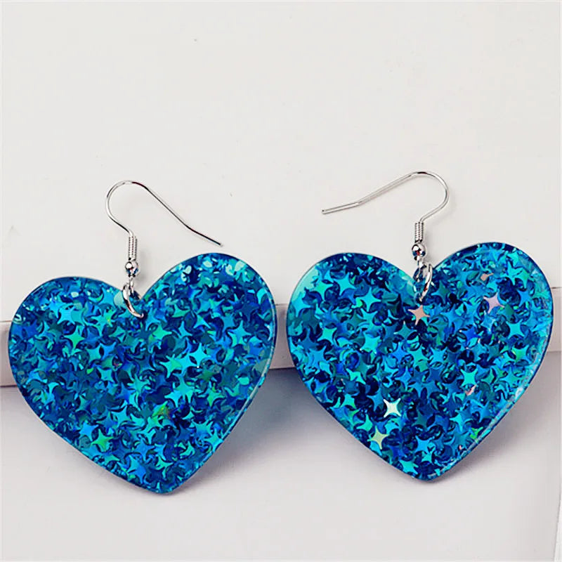 1 Pair Sweet Heart Shape Plating Arylic Ear Hook