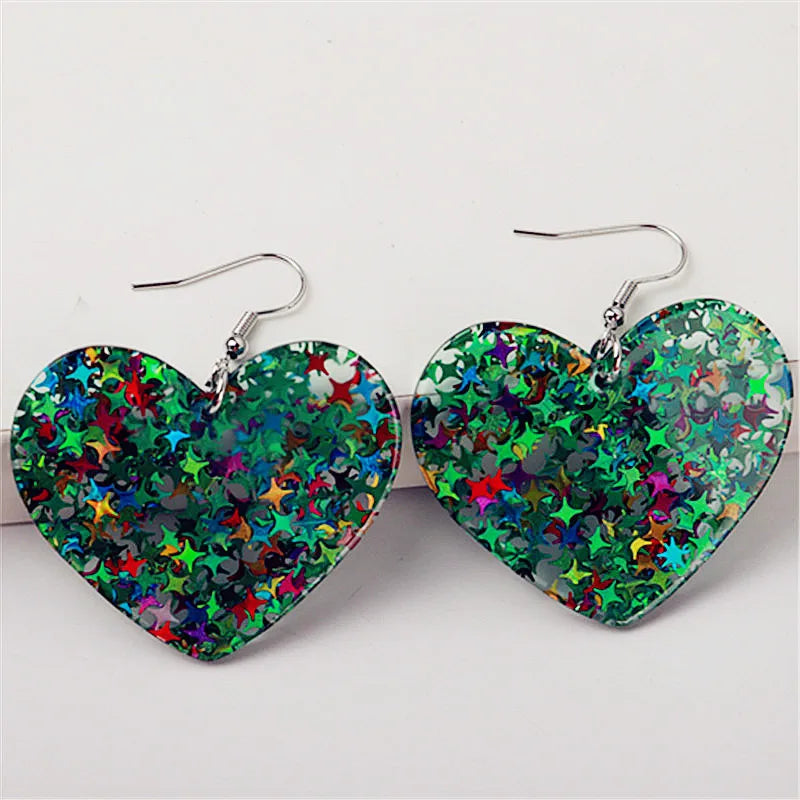 1 Pair Sweet Heart Shape Plating Arylic Ear Hook