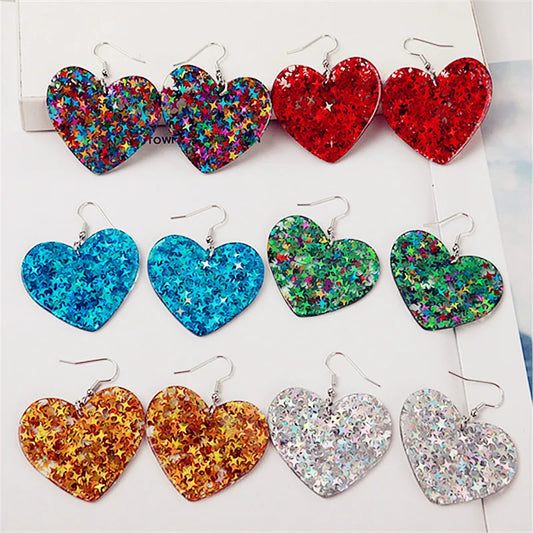 1 Pair Sweet Heart Shape Plating Arylic Ear Hook