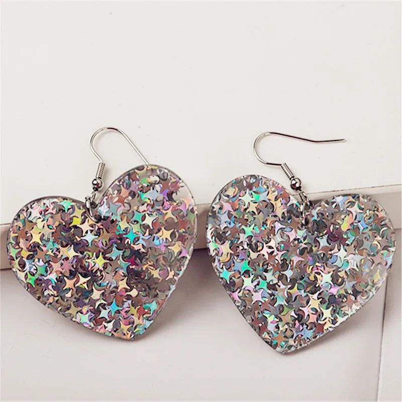 1 Pair Sweet Heart Shape Plating Arylic Ear Hook