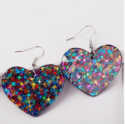 1 Pair Sweet Heart Shape Plating Arylic Ear Hook