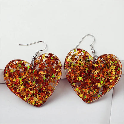 1 Pair Sweet Heart Shape Plating Arylic Ear Hook