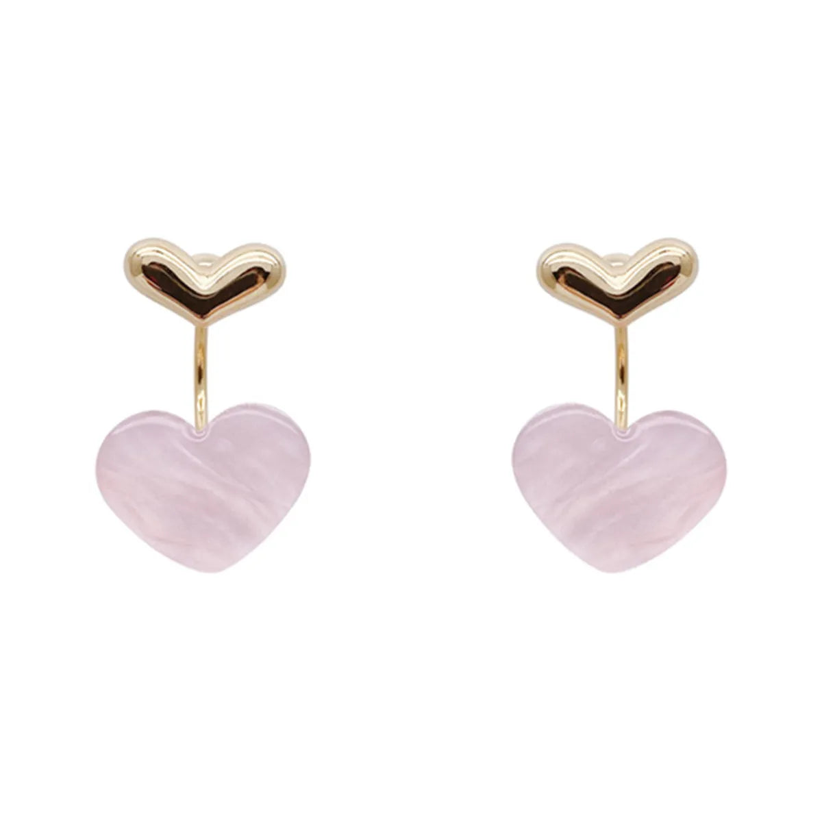 1 Pair Sweet Heart Shape Plating Copper Ear Studs