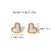 1 Pair Sweet Heart Shape Plating Inlay 304 Stainless Steel 14K Gold Plated Ear Studs