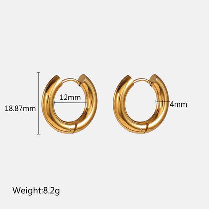 1 Pair Sweet Heart Shape Plating Titanium Steel 18K Gold Plated Drop Earrings