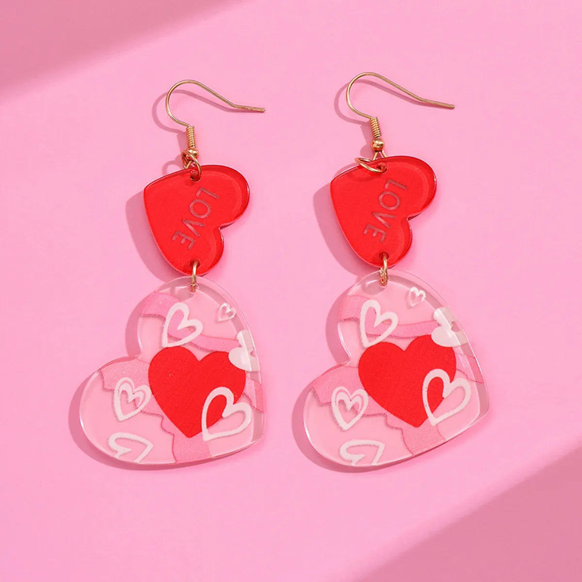 1 Pair Sweet Heart Shape Polishing Arylic Ear Hook